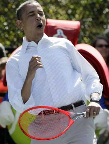 奥巴马打羽毛球表情