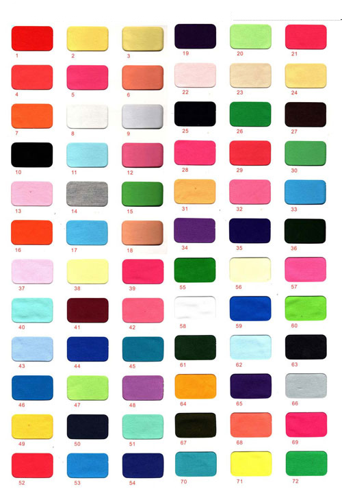 定制T恤衫/polo衫面料色样图