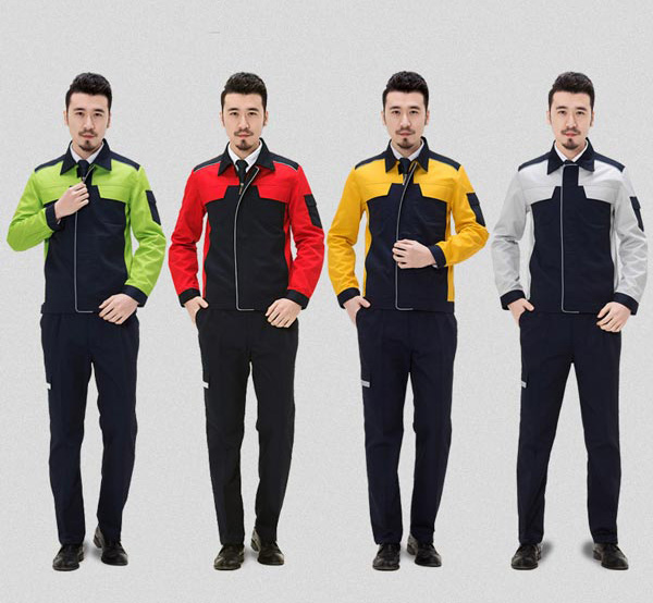 时尚拼色款工作服多款颜色参考展示图