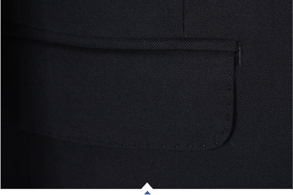 两粒扣修身版正装定做西服插袋细节特写图