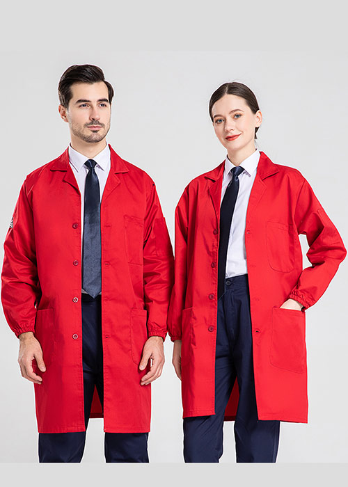 红色纱卡长袖防静电大褂