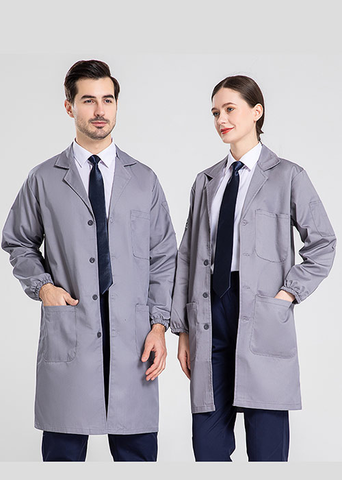 灰色纱卡长袖防静电大褂