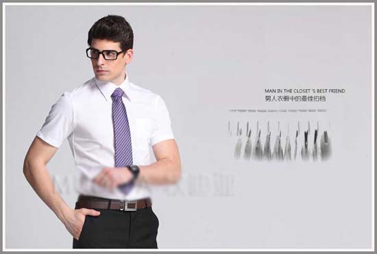 深圳衬衫订做模特穿着效果展示图片