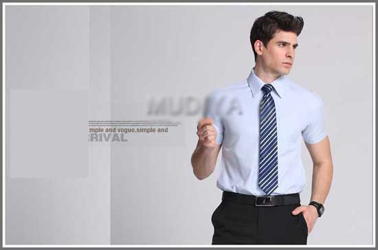 修身衬衫定制模特穿着效果图