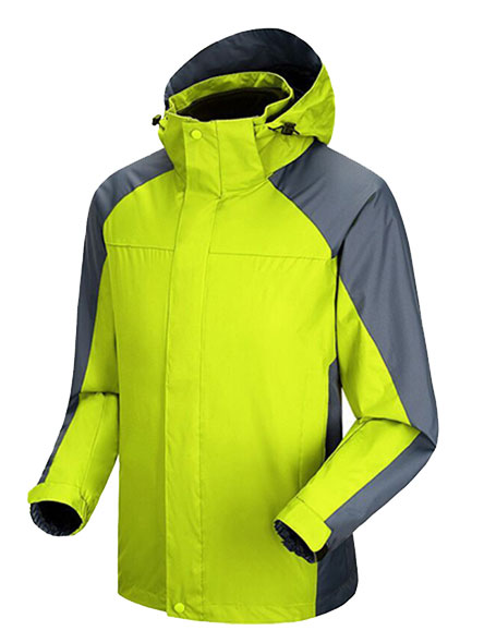 果绿色冲锋衣工作服定做款式