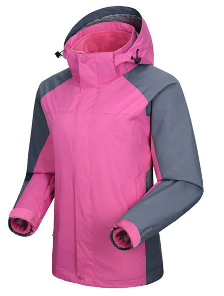 紫色冲锋衣工作服定制款式图