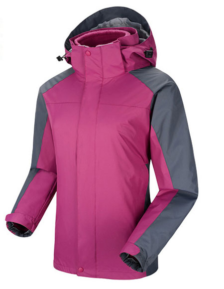 紫色冲锋衣工作服定制款式模板图片二