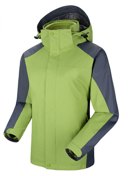 军绿色女装冲锋衣工作服定做款式模板图