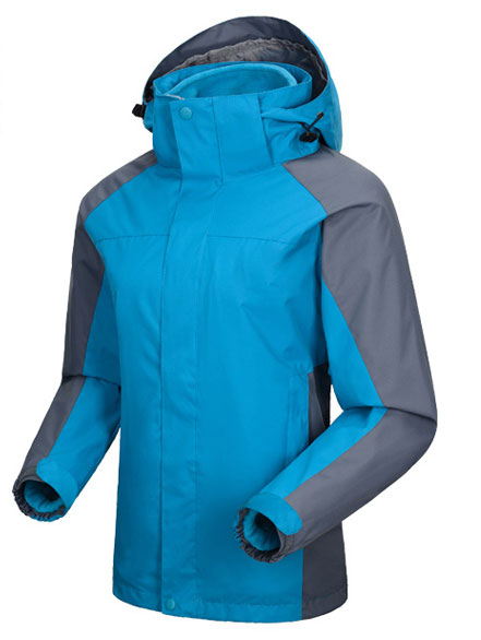 天蓝色定做冲锋衣厂家款式图