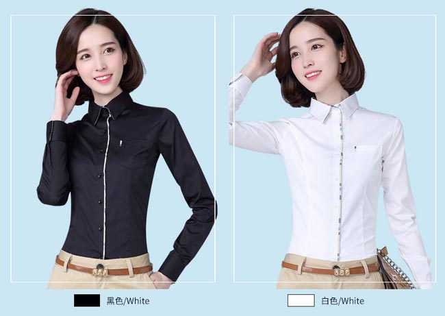 长袖衬衫女装订做颜色款式选择图