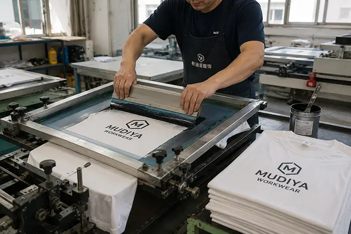 丝网印制工作服T恤衫LOGO 丝网印制工作服T恤衫LOGO