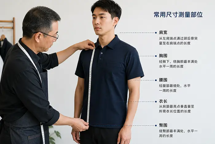 订购工作服尺码量体